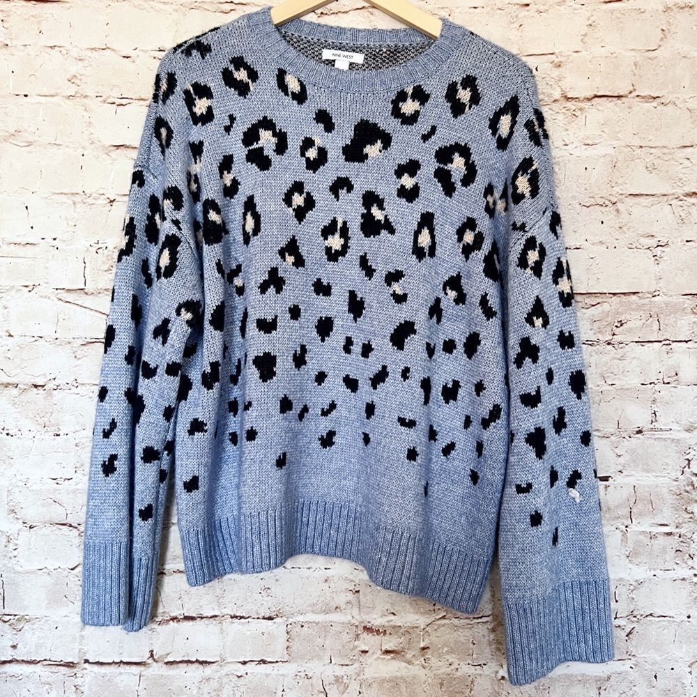 Nine West leopard flare sleeve sweater